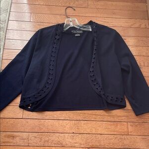 Jessica Howard Navy Open Front Sweater